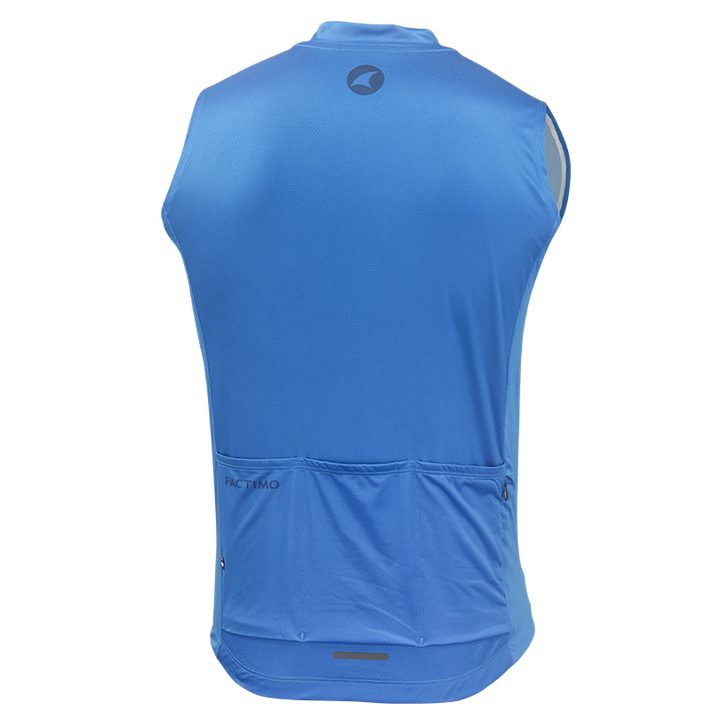 Men's Sleeveless Cycling Jersey Back View #color_blue
