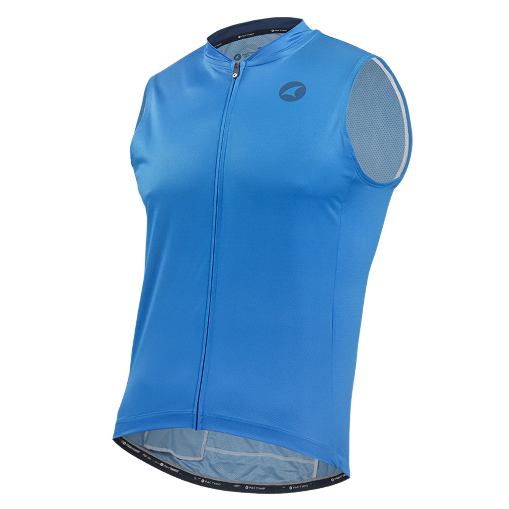 Men's Sleeveless Cycling Jersey Front View #color_blue
