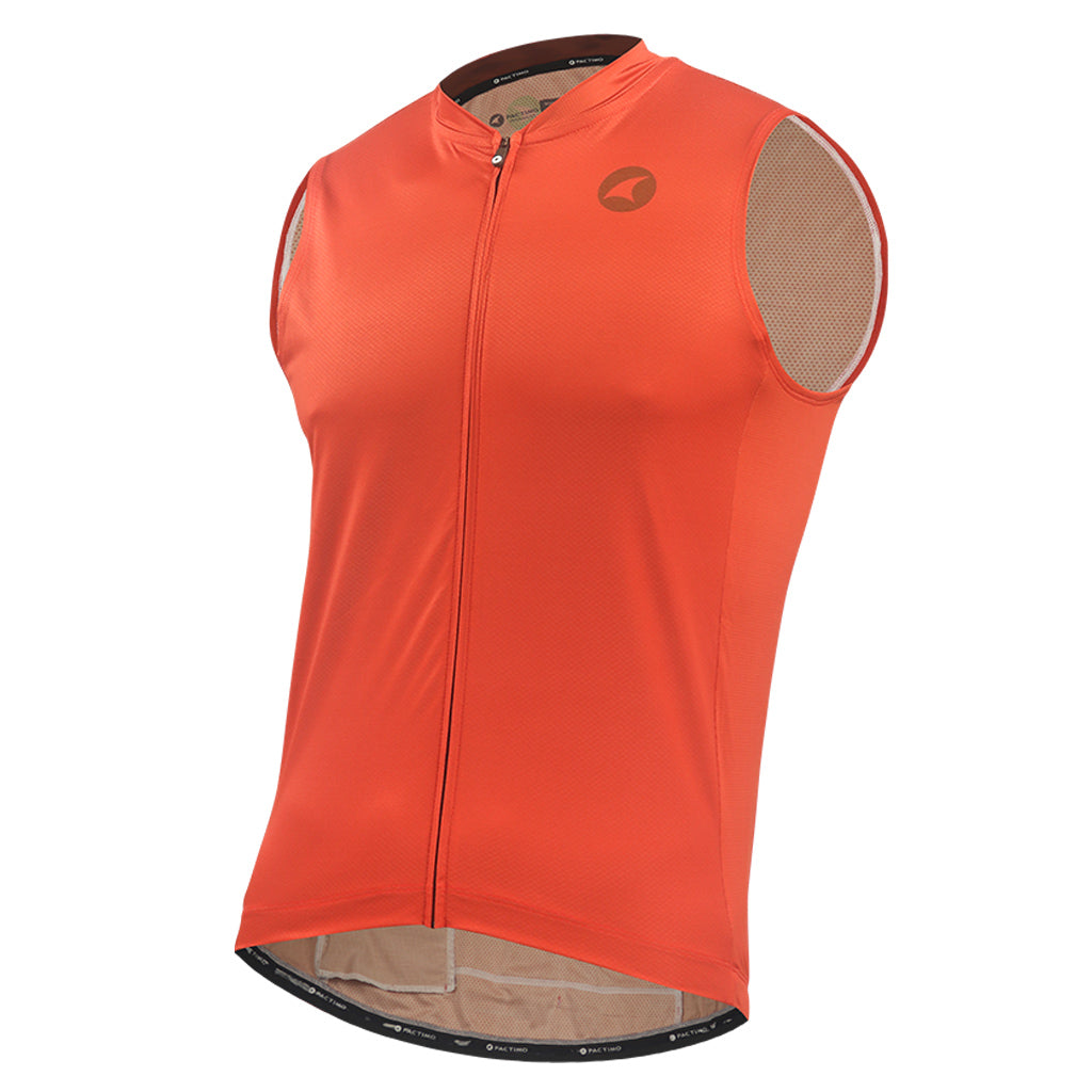 Men's Sleeveless Cycling Jersey Front View #color_garnet