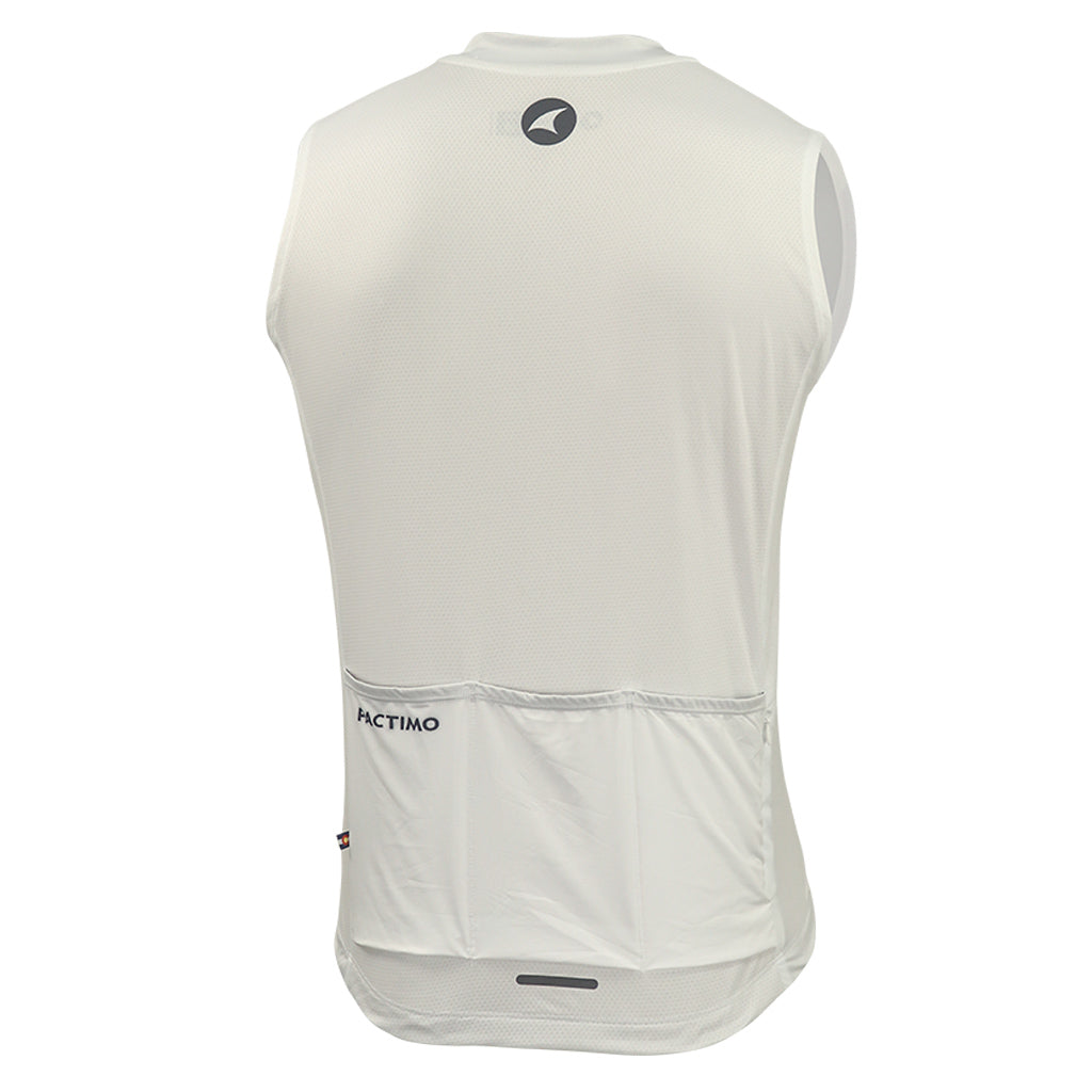 Men's Sleeveless Cycling Jersey Back View #color_white