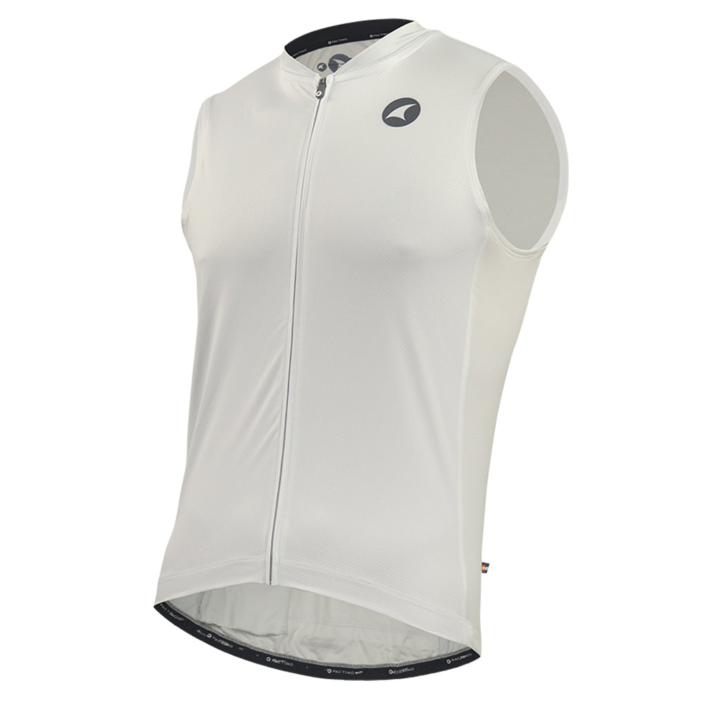 Men's Sleeveless Cycling Jersey Front View #color_white