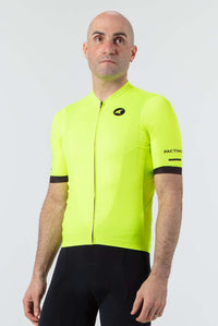 Men's Highv-Viz Yellow Aero Summer Cycling Jersey - Ascent Front View