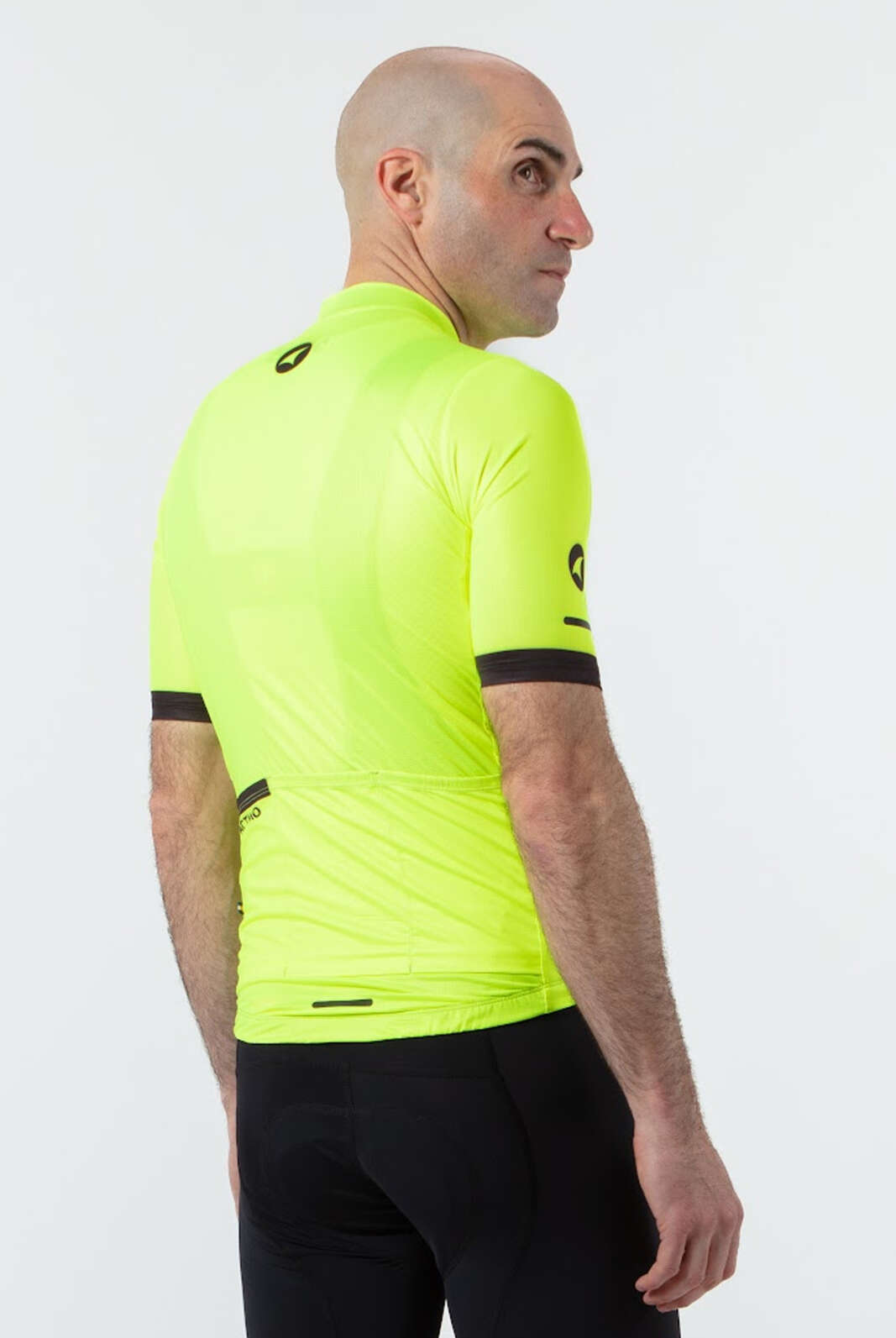 Men's High-Viz Yellow Aero Summer Cycling Jersey - Ascent Back View