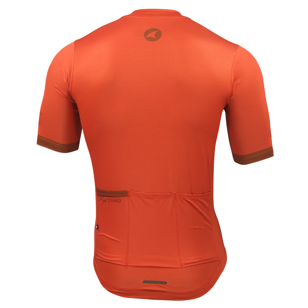 Summer Cycling Jersey For Men Back View #color_garnet
