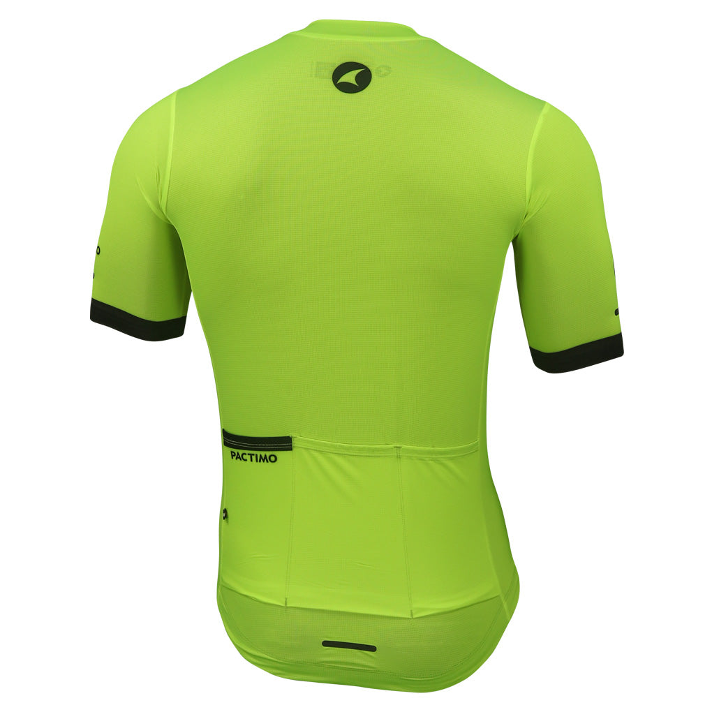 Summer Cycling Jersey For Men Back View #color_manic-yellow