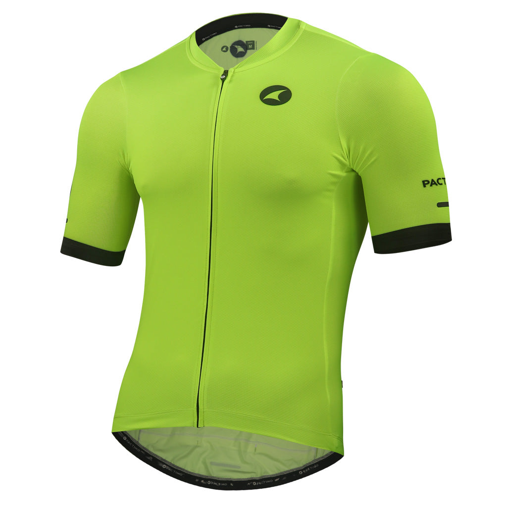 Summer Cycling Jersey For Men Front View #color_manic-yellow