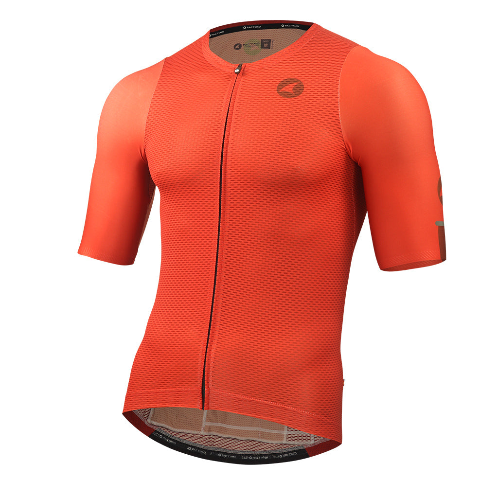 Lightweight Mesh Cycling Jersey for Men Front View #color_garnet