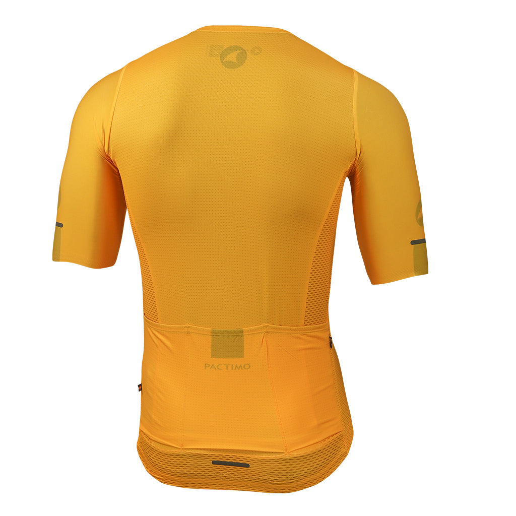 Lightweight Mesh Cycling Jersey for Men Back View #color_mango
