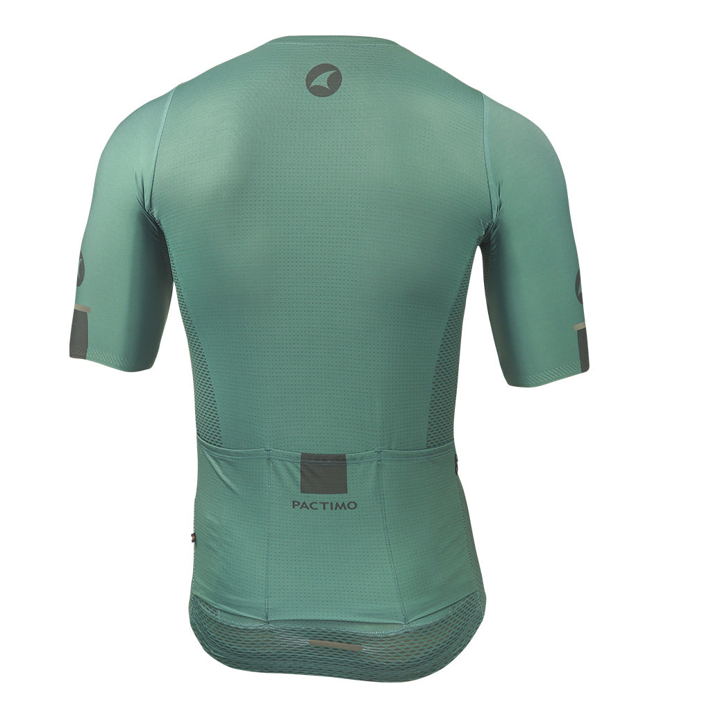 Lightweight Mesh Cycling Jersey for Men Back View #color_pine