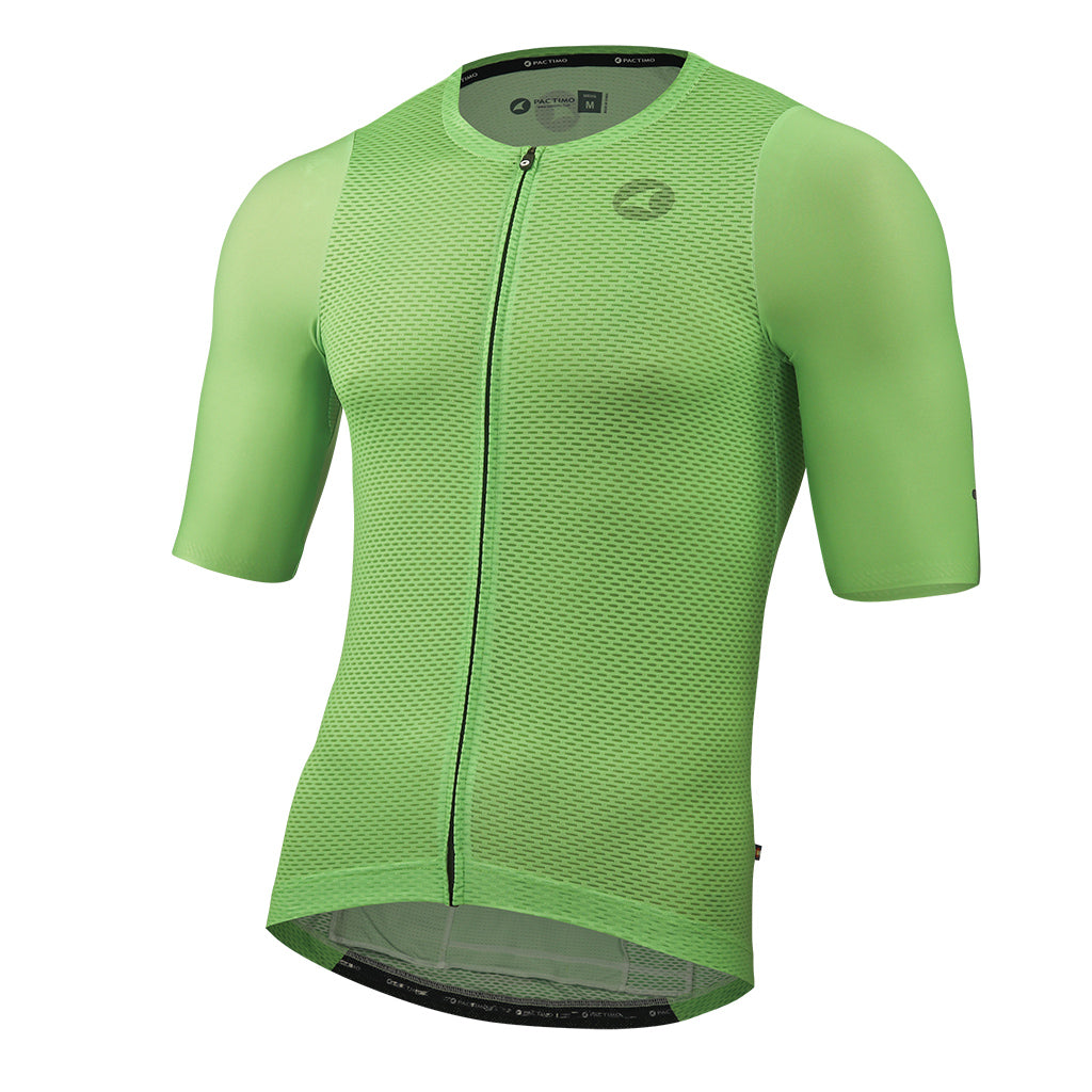 Lightweight Mesh Cycling Jersey for Men Front View #color_washed-lime