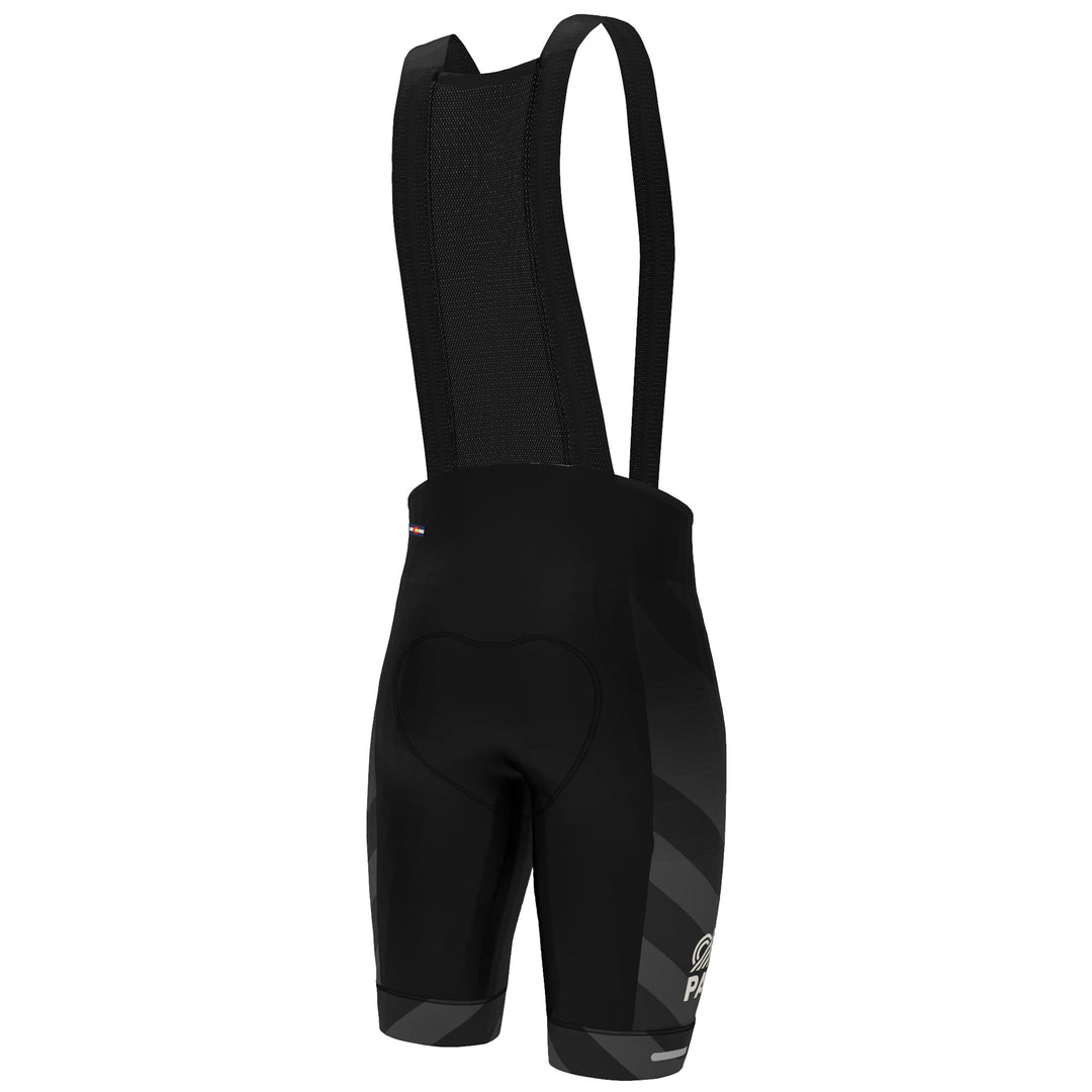 Men's Thermal Cycling Bibs - Front View #color_black