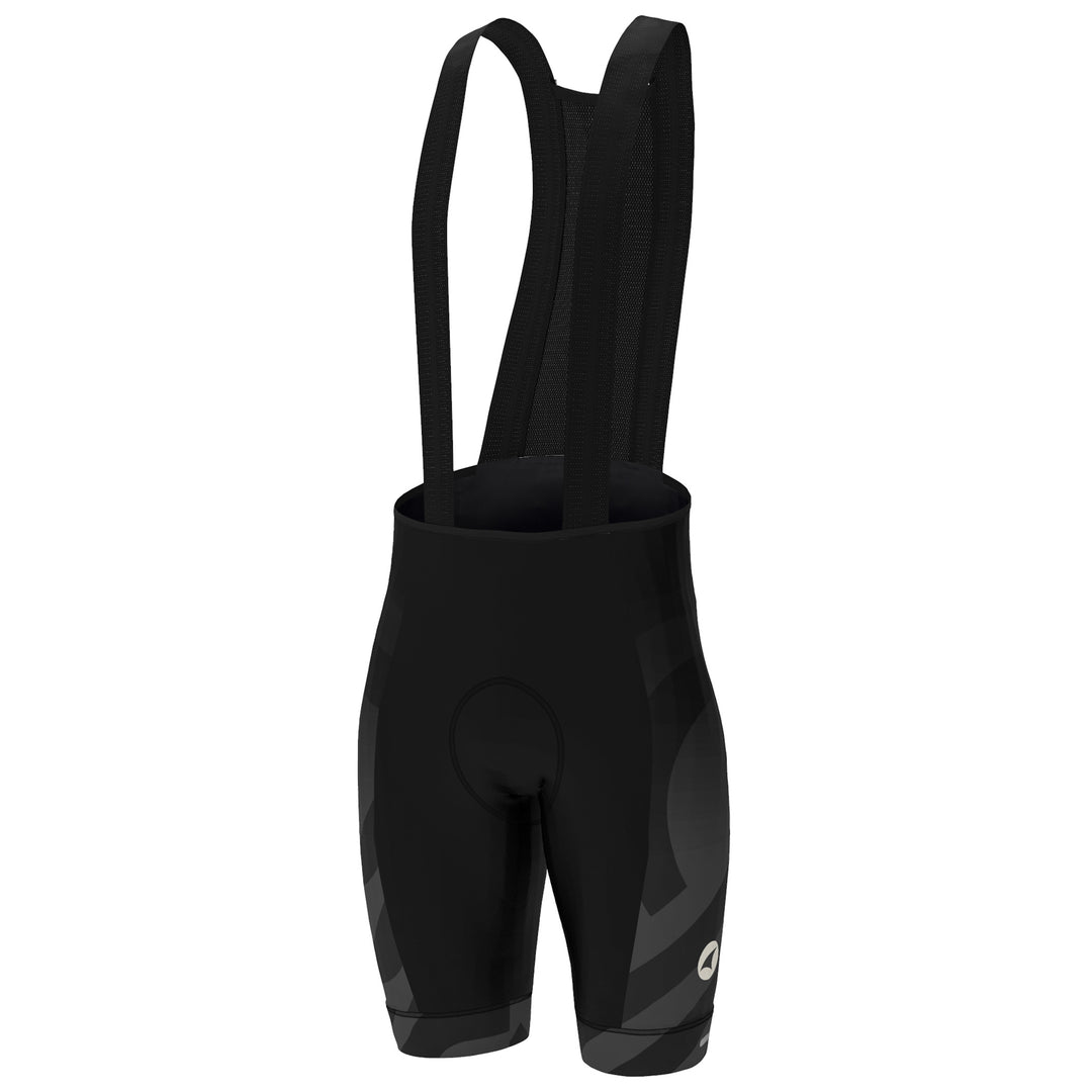 Men's Thermal Cycling Bibs - Back View #color_black