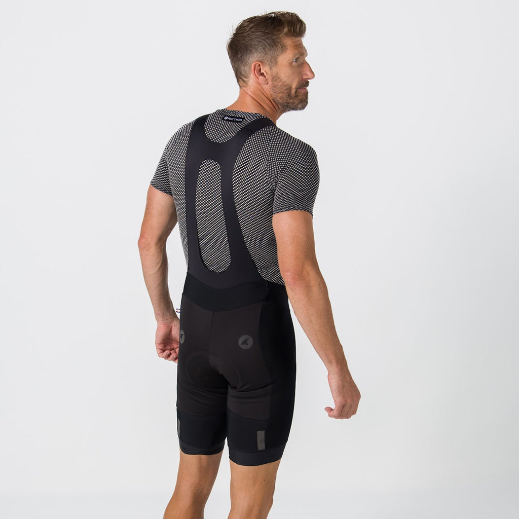 Men's Winter Cycling Bibs - On Body Back View #color_black