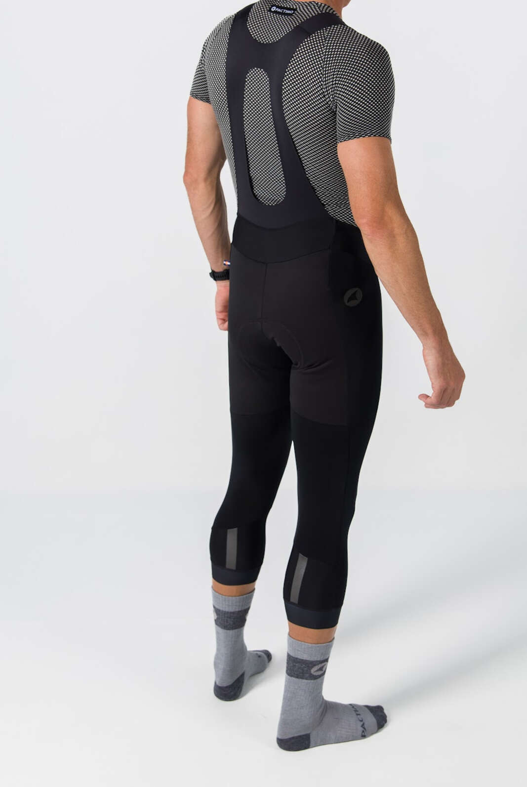 Men's Water-Repelling 3/4 Thermal Cycling Bib Tights - Back View