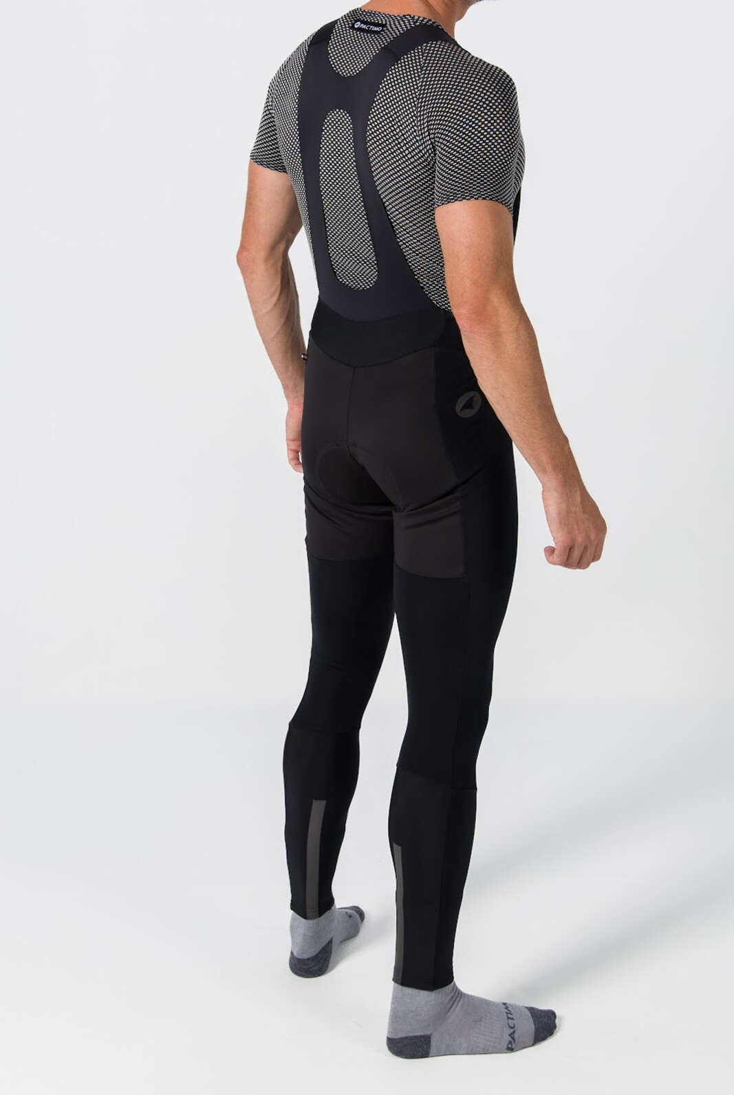 Men's Water-Repelling Thermal Cycling Bib Tights - Back View