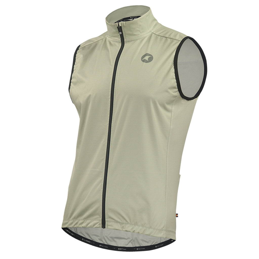 Men's Cool Weather Cycling Vest With Pockets Front View #color_dune