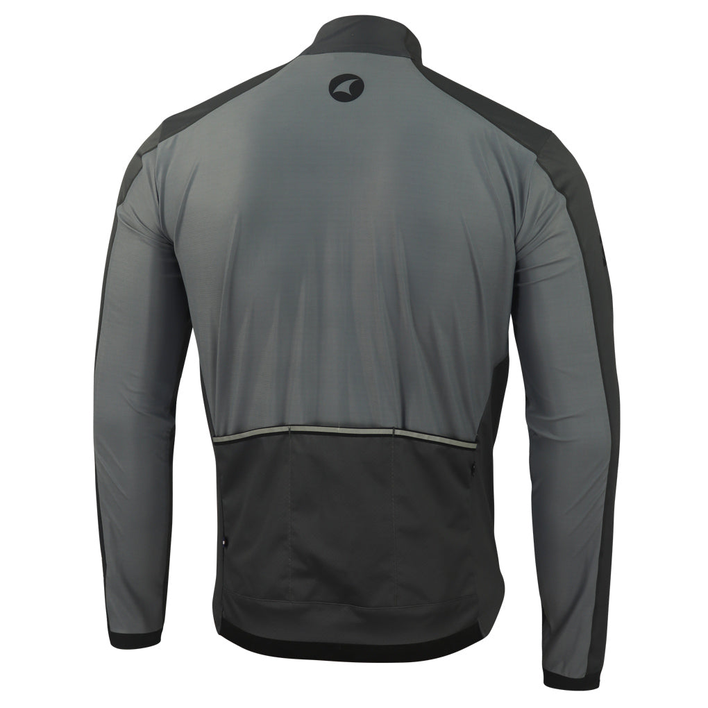 Mens Cycling Jacket for Cool Weather - Back View #color_slate
