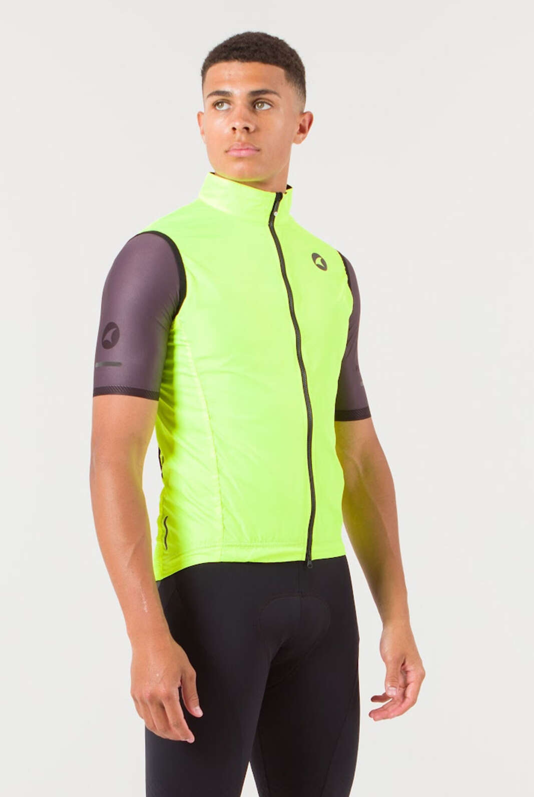 Men's High Viz-Yellow Cycling Vest - Front View