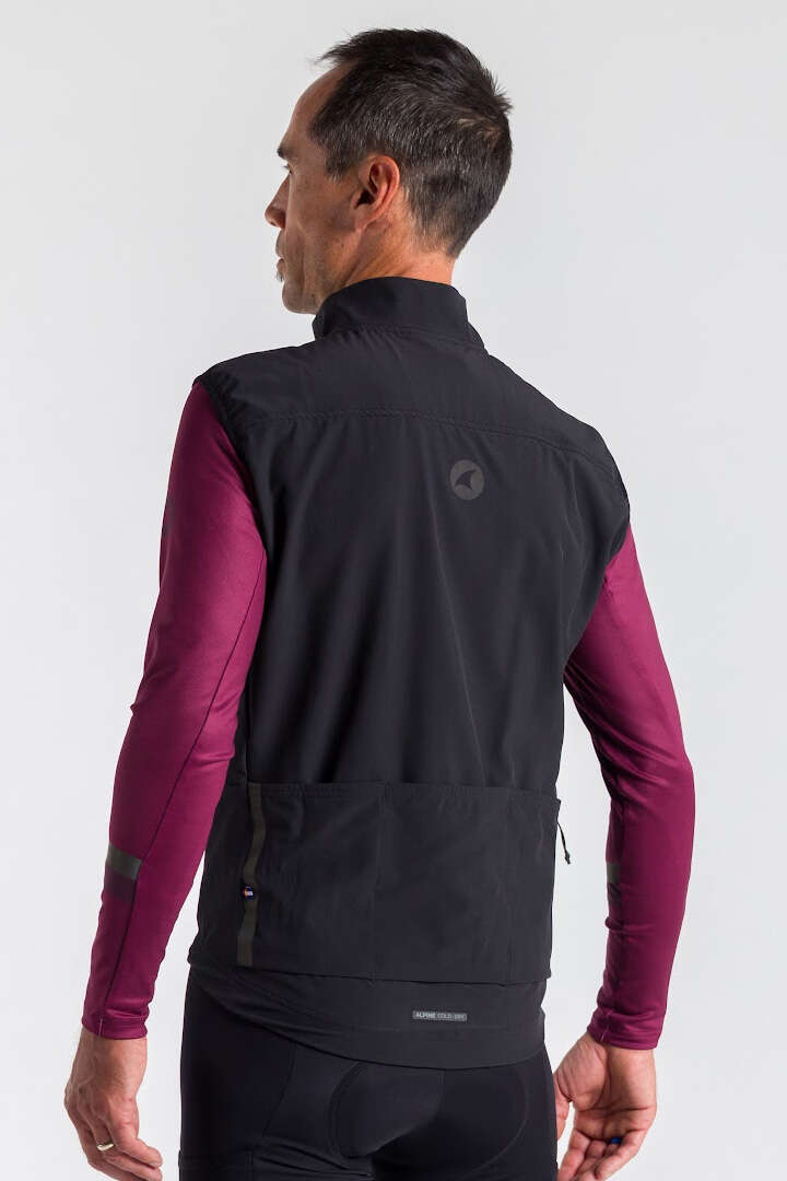 Men's Black Thermal Cycling Vest - Back View