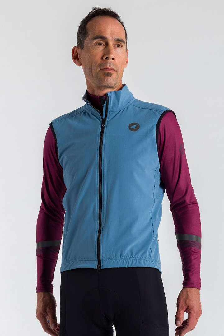 Men's Blue Thermal Cycling Vest - Front View