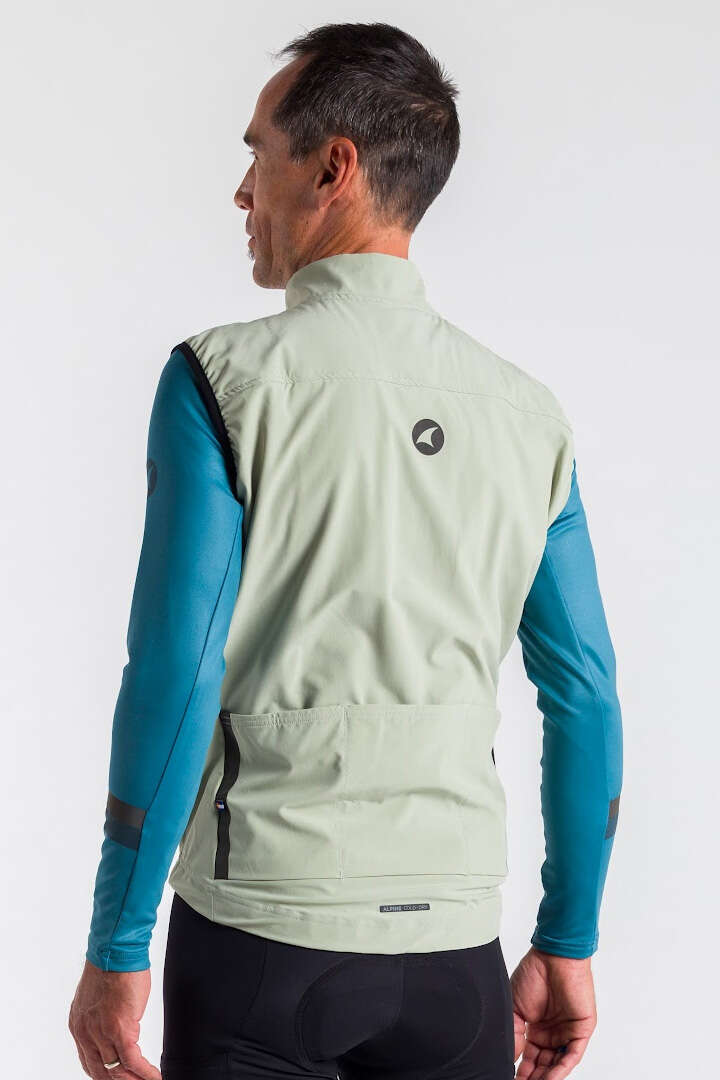 Men's Sage Green Thermal Cycling Vest - Back View