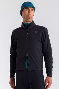 Men's Black Thermal Cycling Jacket - Front View