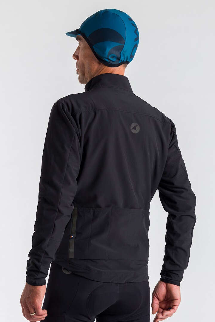 Men's Black Thermal Cycling Jacket - Back View