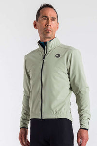 Men's Sage Green Thermal Cycling Jacket - Front View