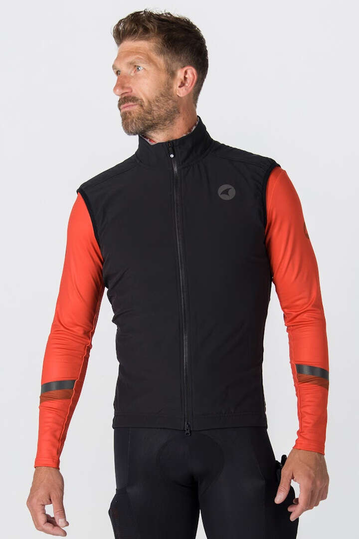 Men's Black Cycling Vest - Storm+ Front View