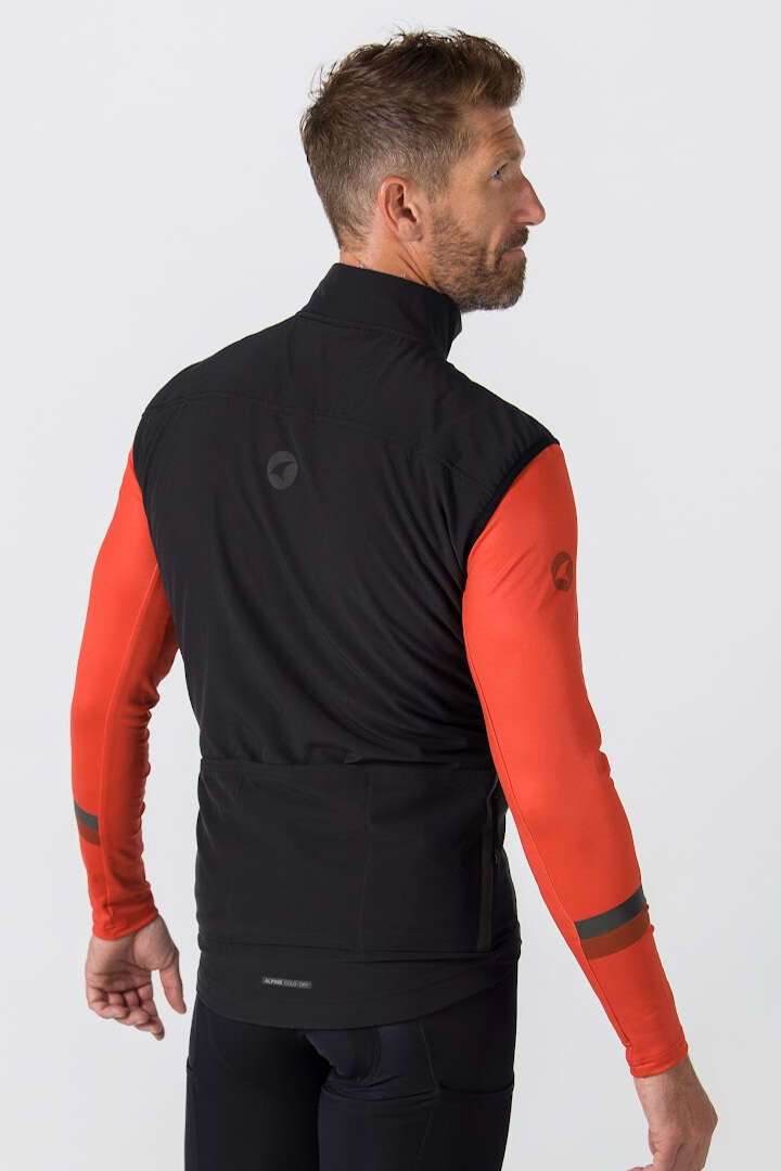 Men's Black Cycling Vest - Storm+ Back View