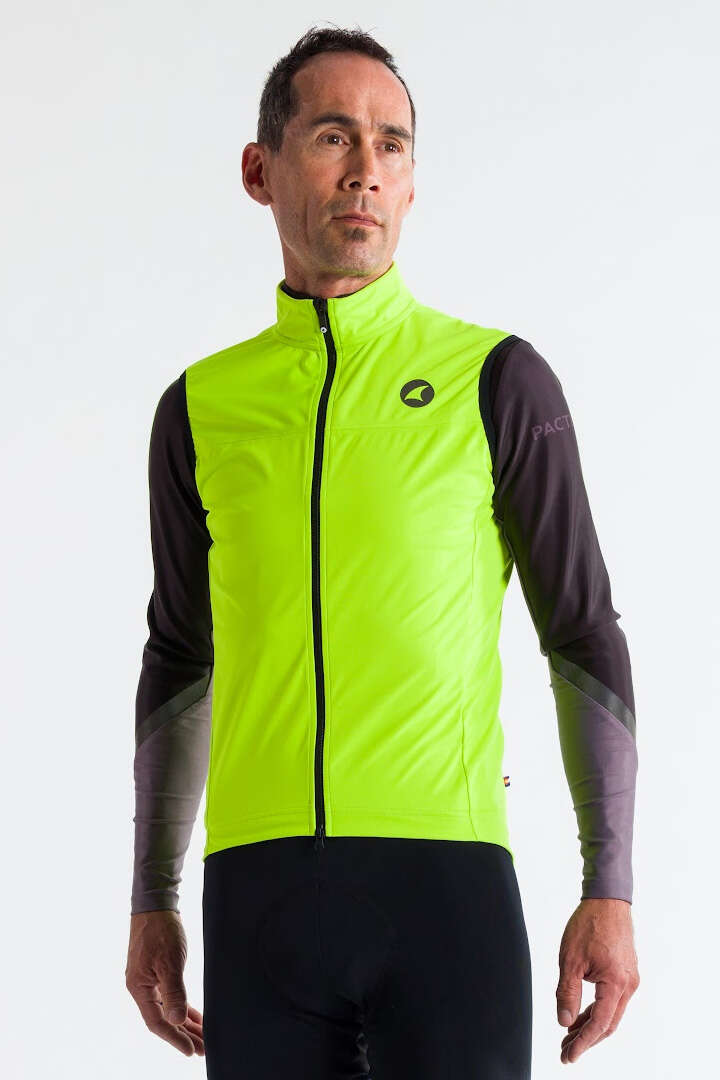 Men's High-Viz Yellow Cycling Vest - Storm+ Front View