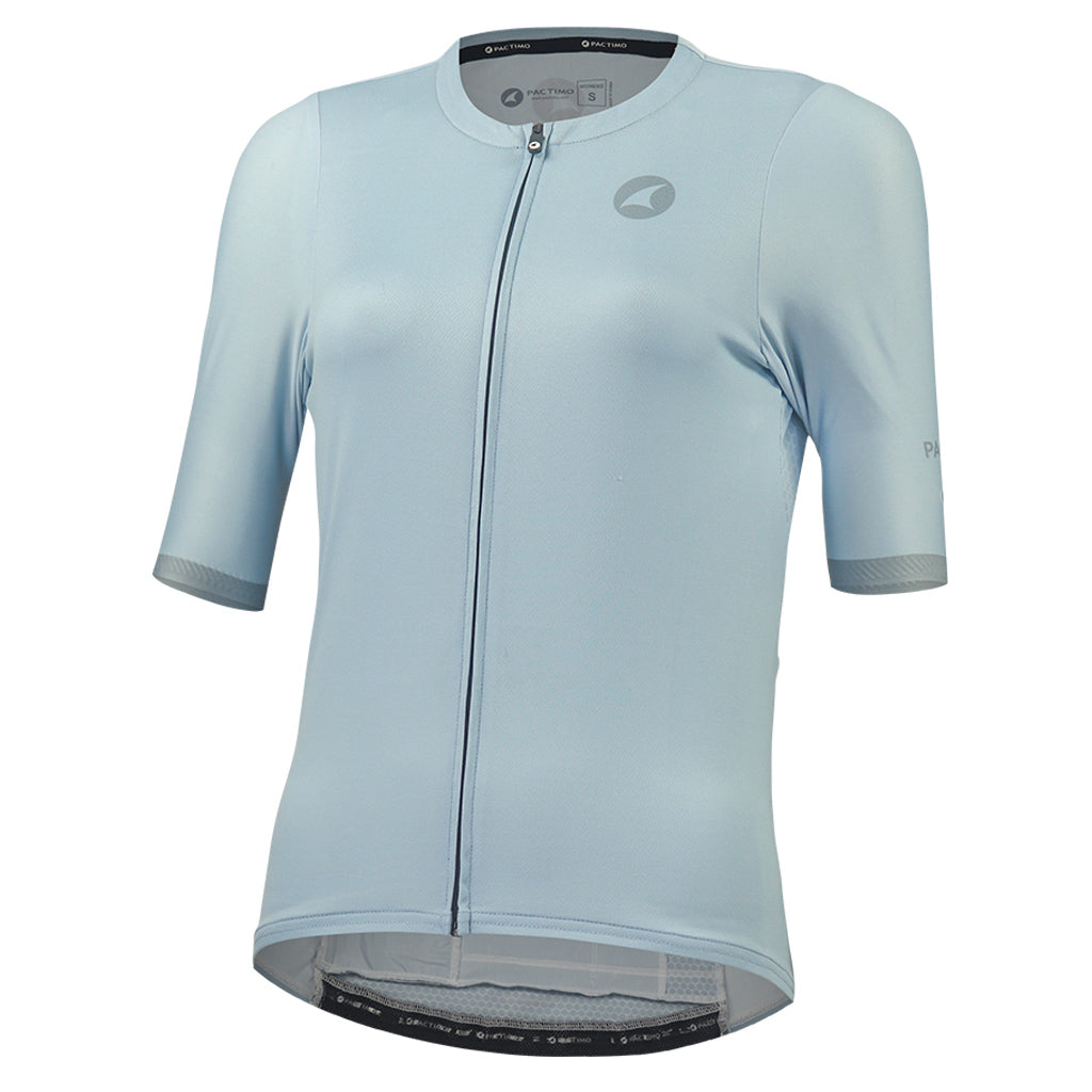 High Quality Women's Cycling Jersey Front View #color_dusty-blue