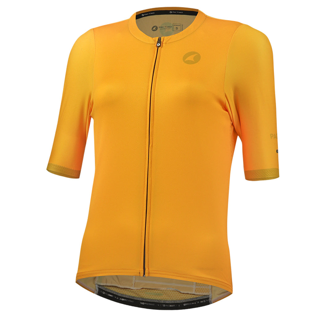 High Quality Women's Cycling Jersey Front View #color_mango