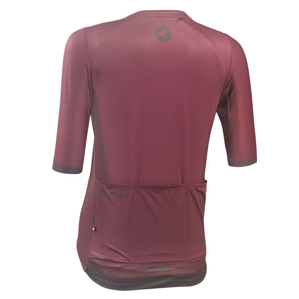 High Quality Women's Cycling Jersey Back View #color_mulberry