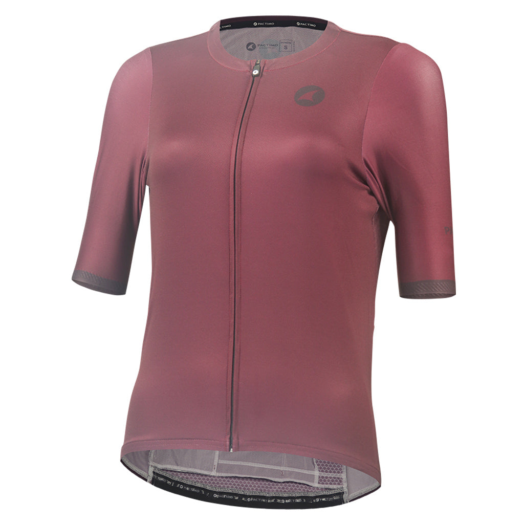 High Quality Women's Cycling Jersey Front View  #color_mulberry