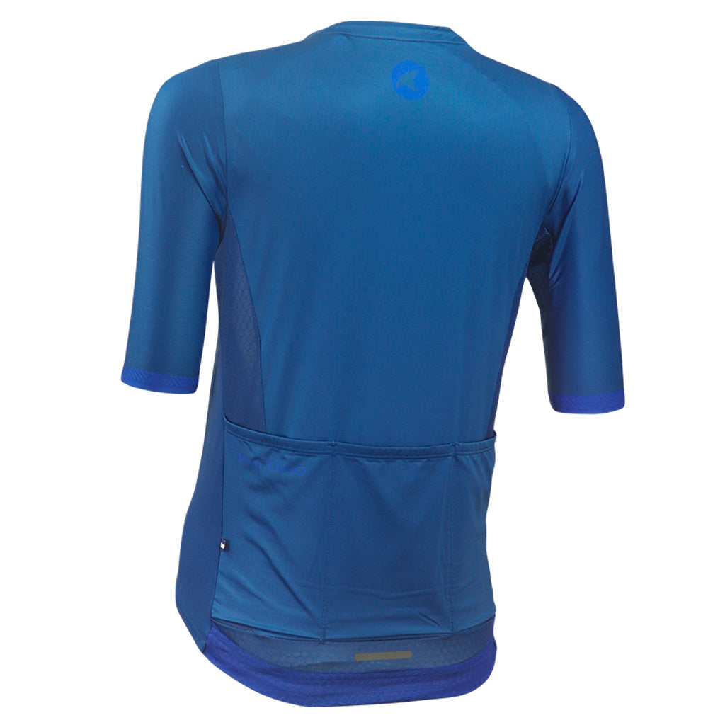 High Quality Women's Cycling Jersey Back View #color_navy