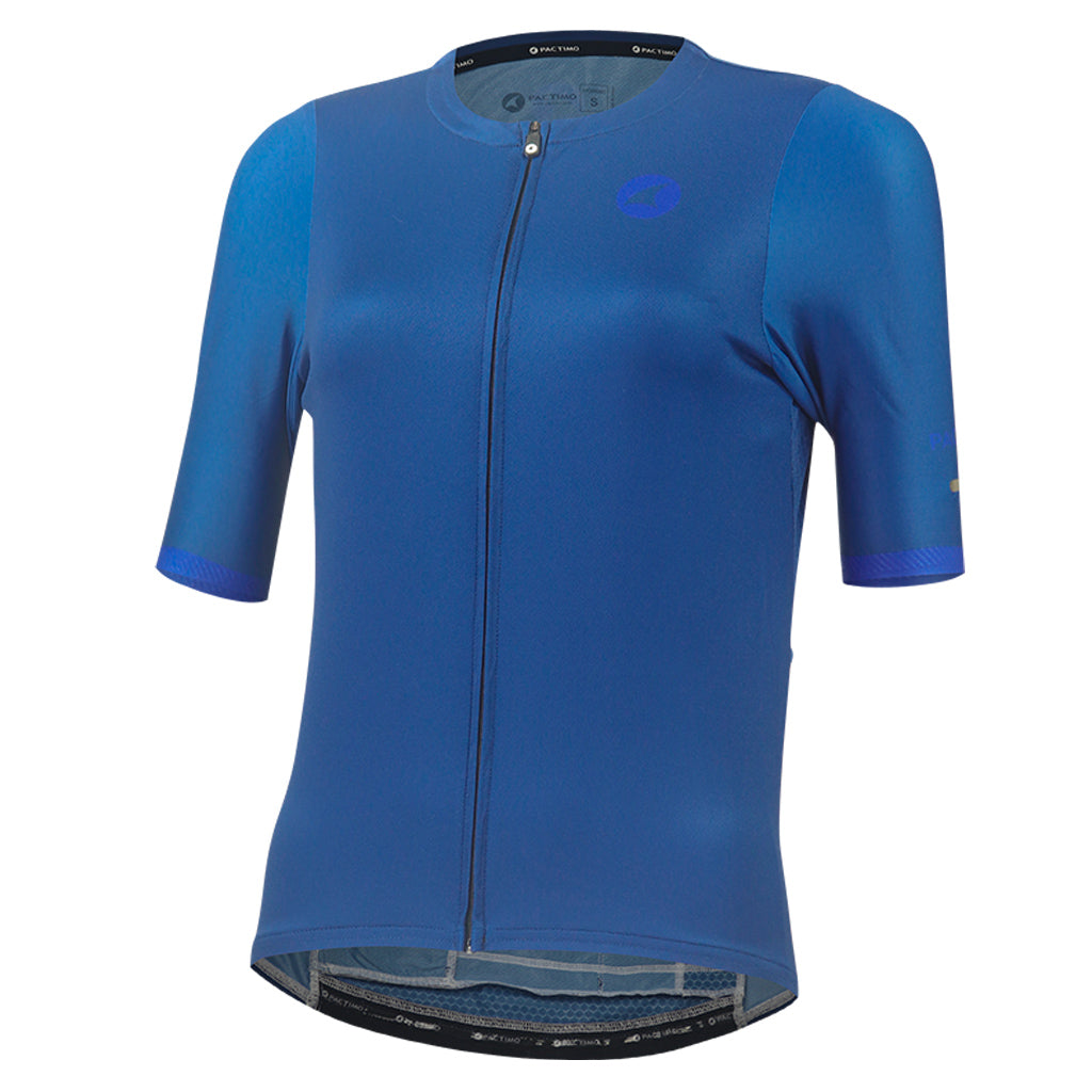 High Quality Women's Cycling Jersey Front View #color_navy