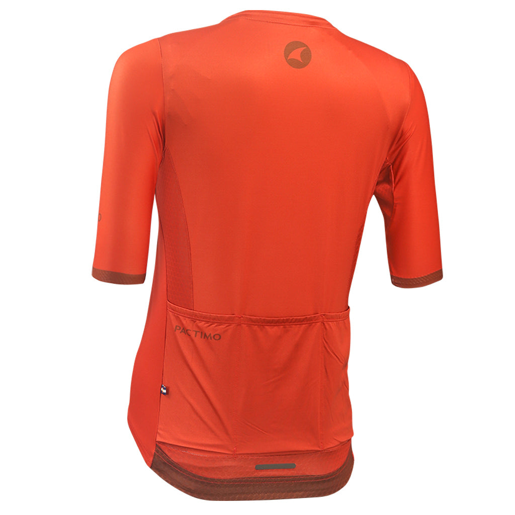 High Quality Women's Cycling Jersey Back View #color_garnet