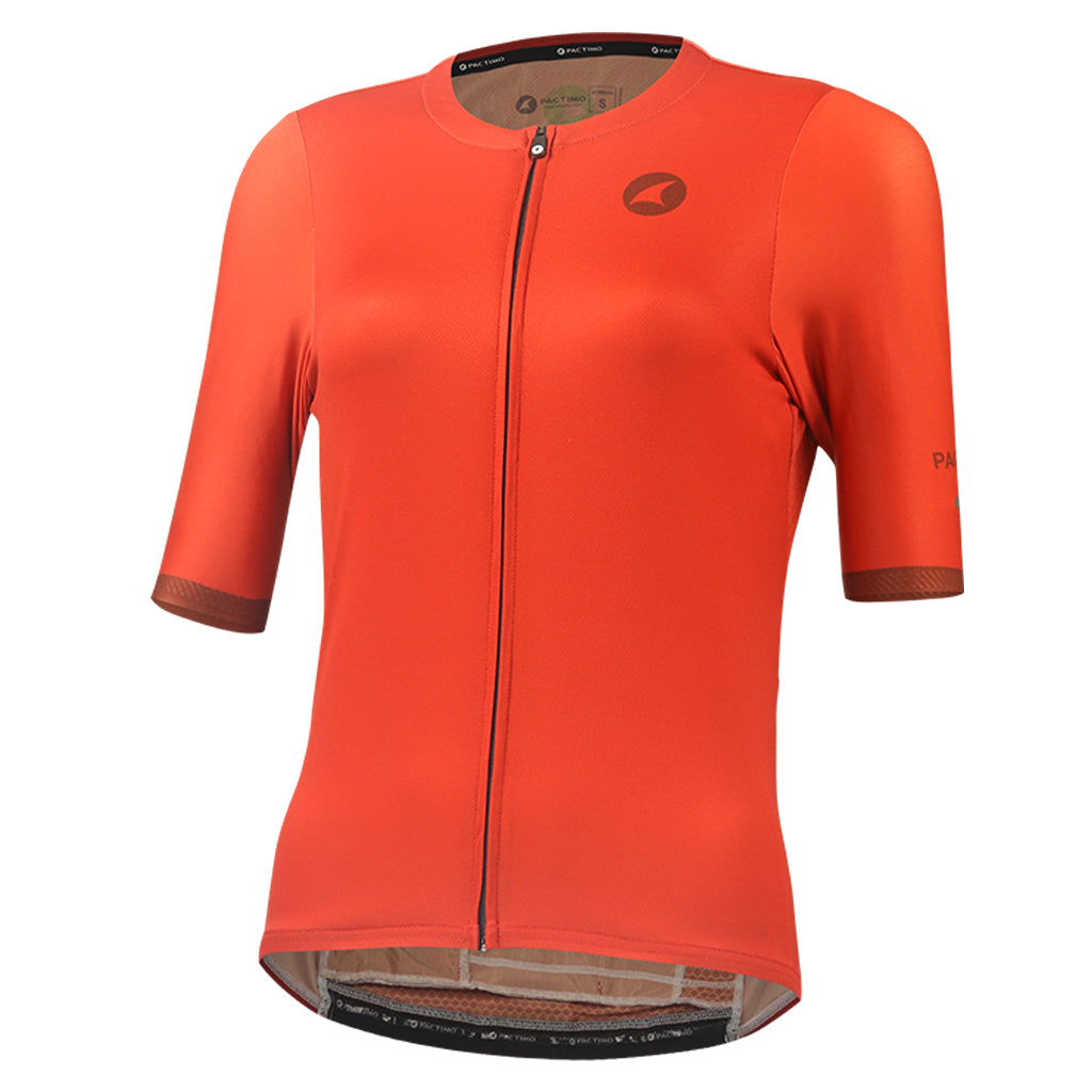 High Quality Women's Cycling Jersey Front View #color_garnet
