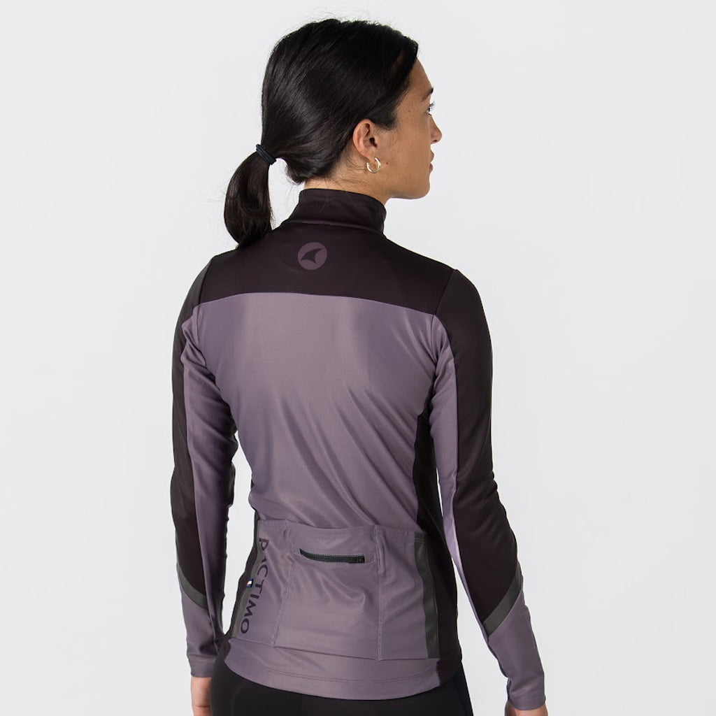 Women's Black Water-Resistant Thermal Cycling Jersey - Back View