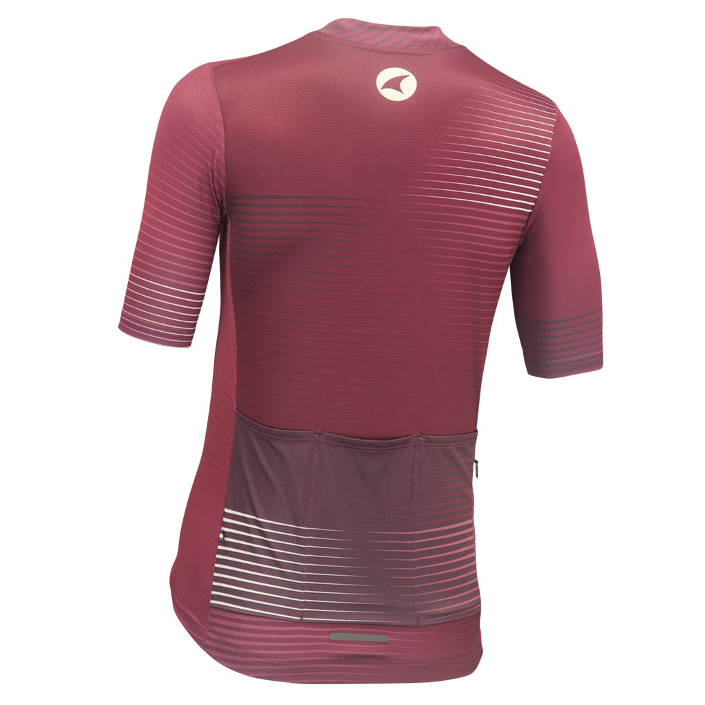 Womens Bike Jersey Back View Convergence Design #color_mulberry