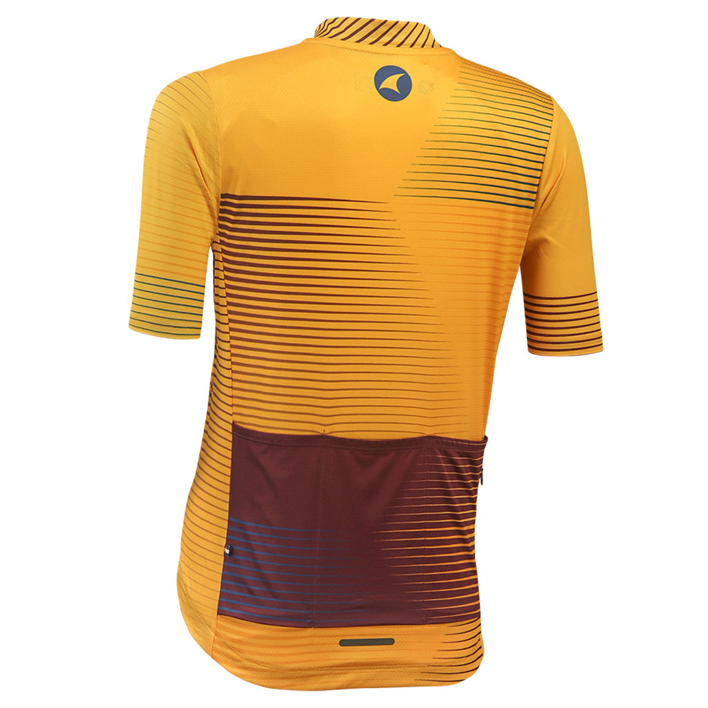 Womens Bike Jersey Back View Convergence Design #color_mango