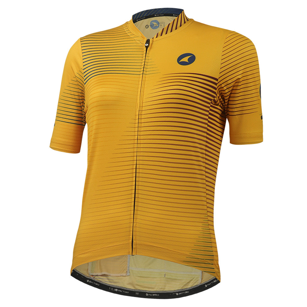Womens Bike Jersey Front View Convergence Design #color_mango