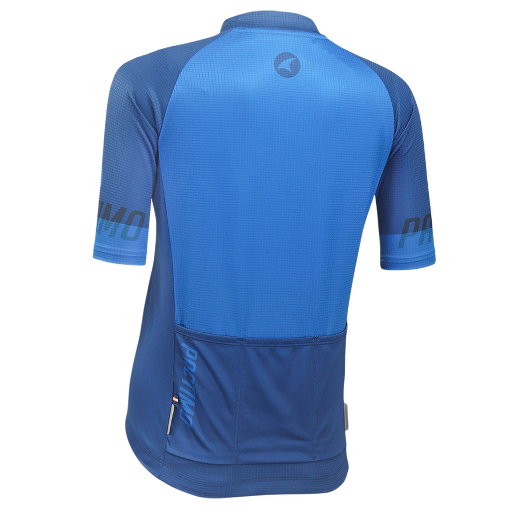 Loose Fit Cycling Jersey for Women Back View #color_navy