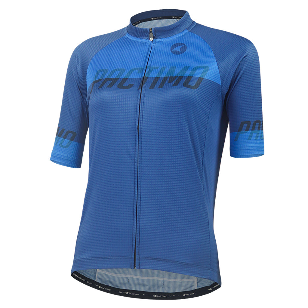 Loose Fit Cycling Jersey for Women Front View #color_navy