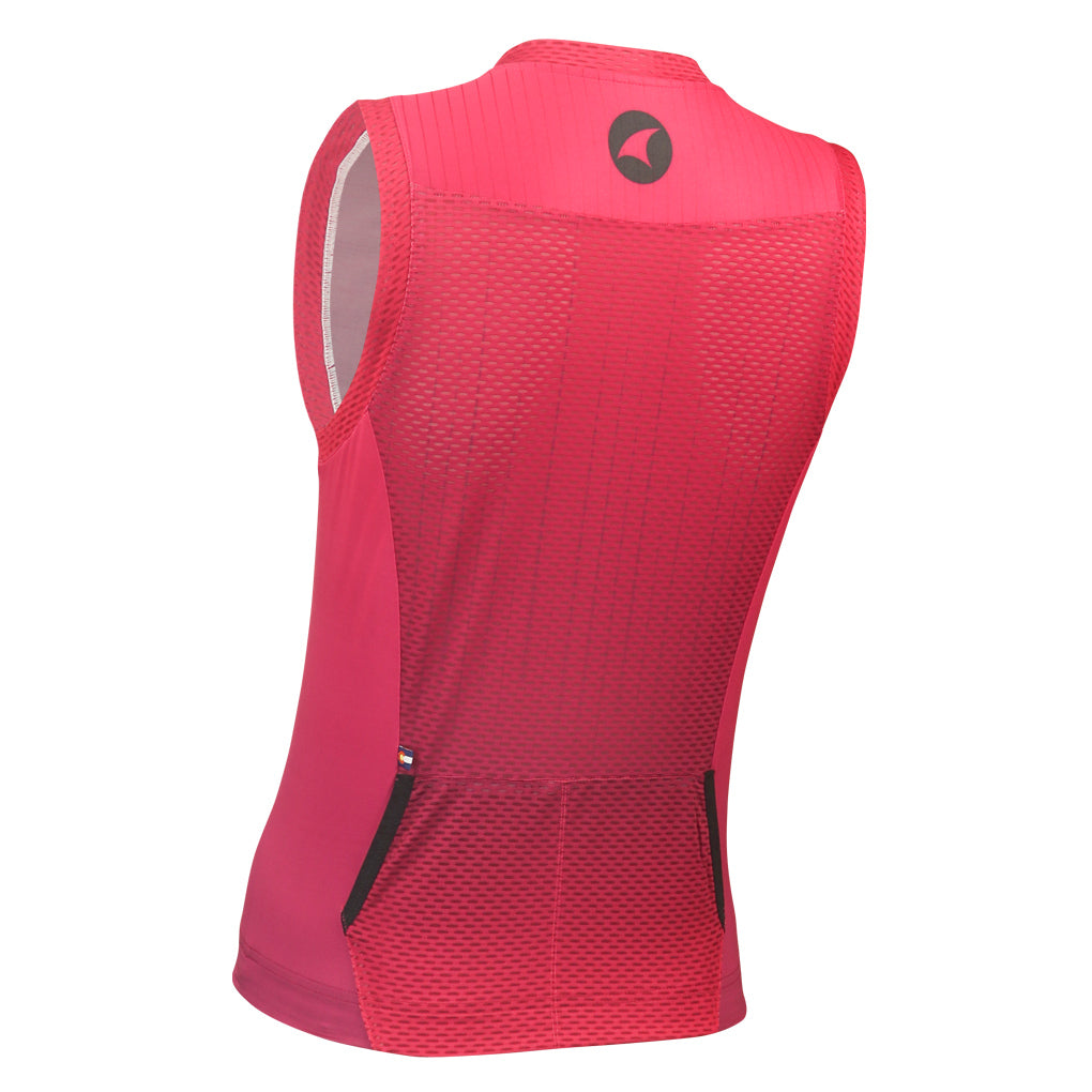 Sleeveless Triathlon Tops for Women - Back View  #color_orchid