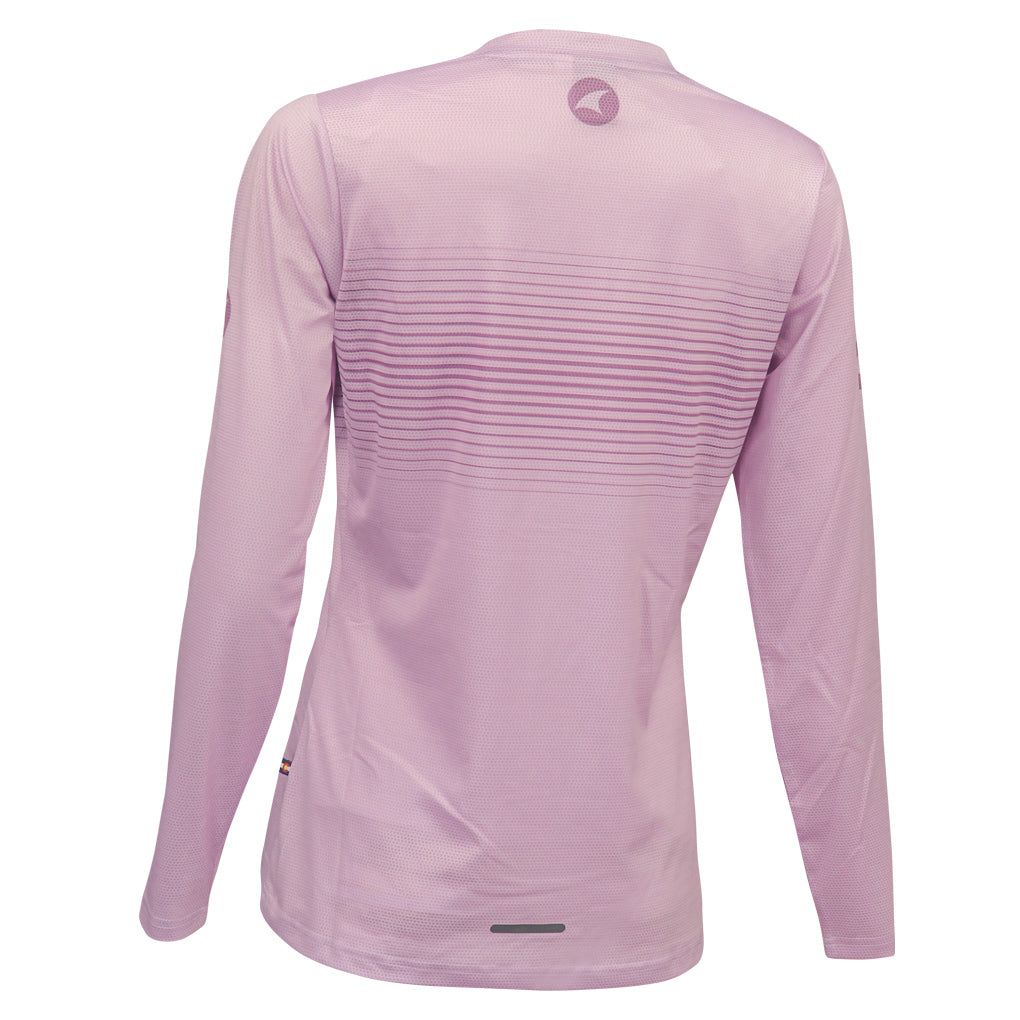 Women's Long Sleeve Running Shirt - Back View  #color_lilac