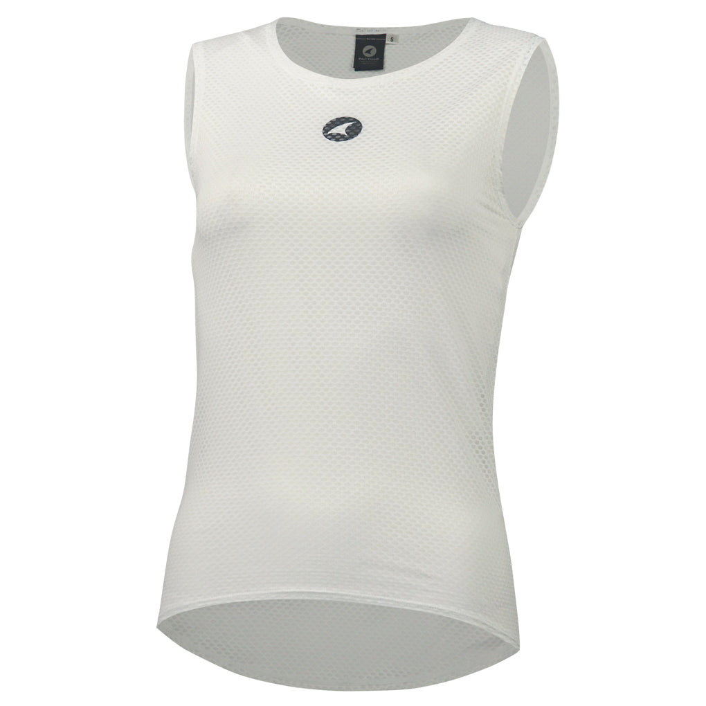 Women's Lightweight Sleeveless Cycling Base Layer - Front View #color_white