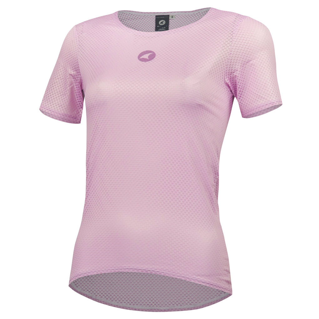 Women's Lightweight Short Sleeve Cycling Base Layer - Front View #color_lilac
