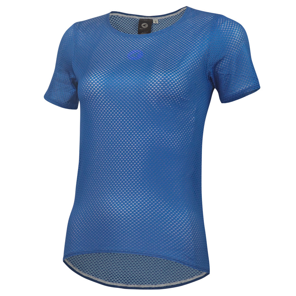 Women's Lightweight Short Sleeve Cycling Base Layer - Front View #color_navy